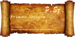 Primusz Szilvia névjegykártya