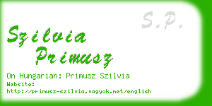 szilvia primusz business card